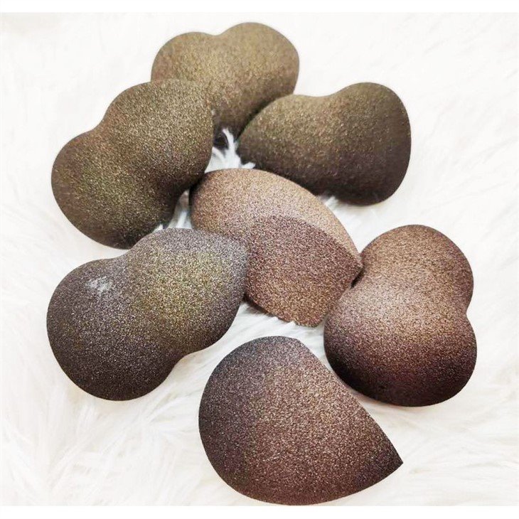 metallic beauty blend sponge black glitter makeup sponge (2)(001)